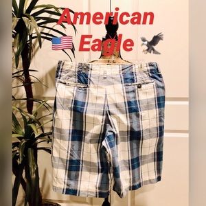 AMERICAN EAGLE 🦅  - longer length plaid shorts.